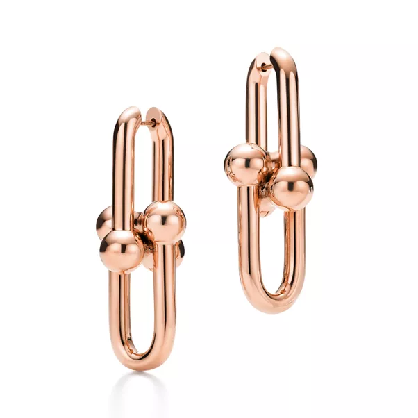 Orecchini a maglie extra large in oro rosa