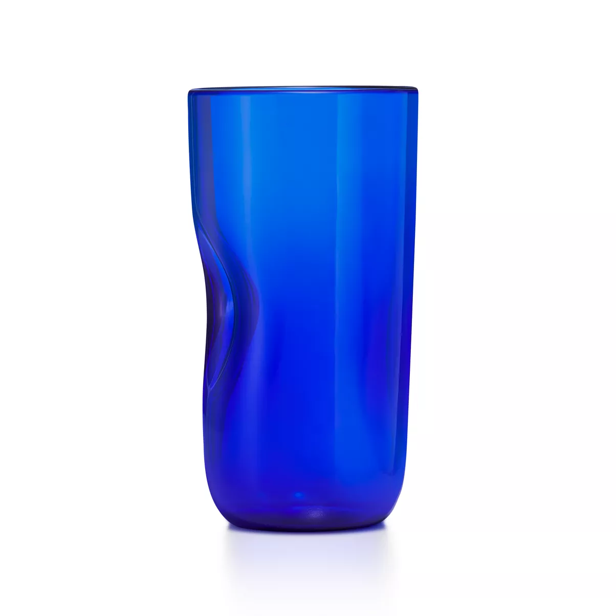 Thumbprint Tumbler in Handmade, Mouth-blown Cobalt Venetian Glass