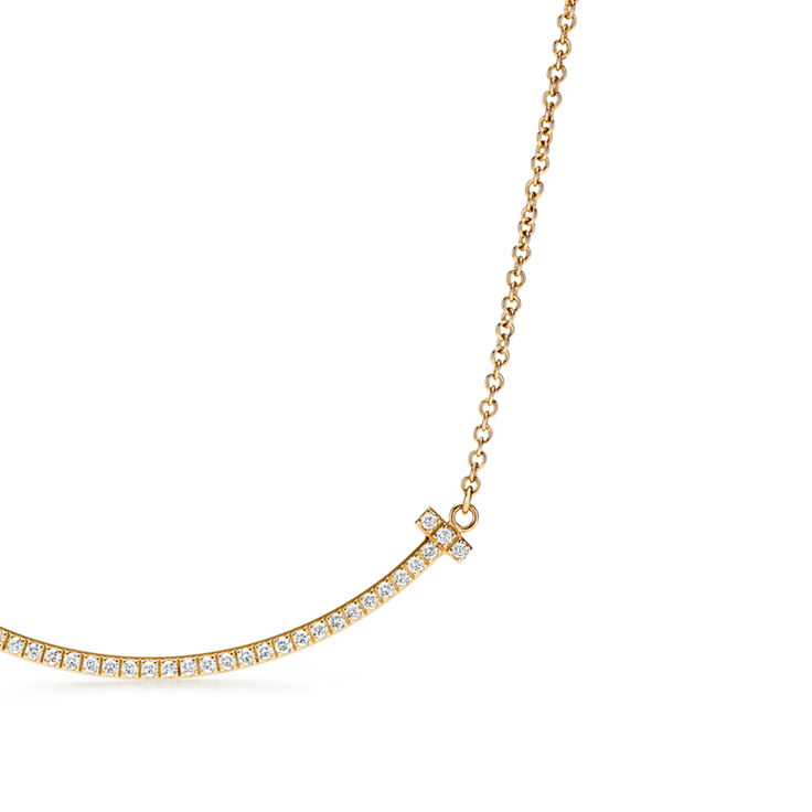 Tiffany T:Smile Pendant in Yellow Gold with Diamonds, Small image number 6