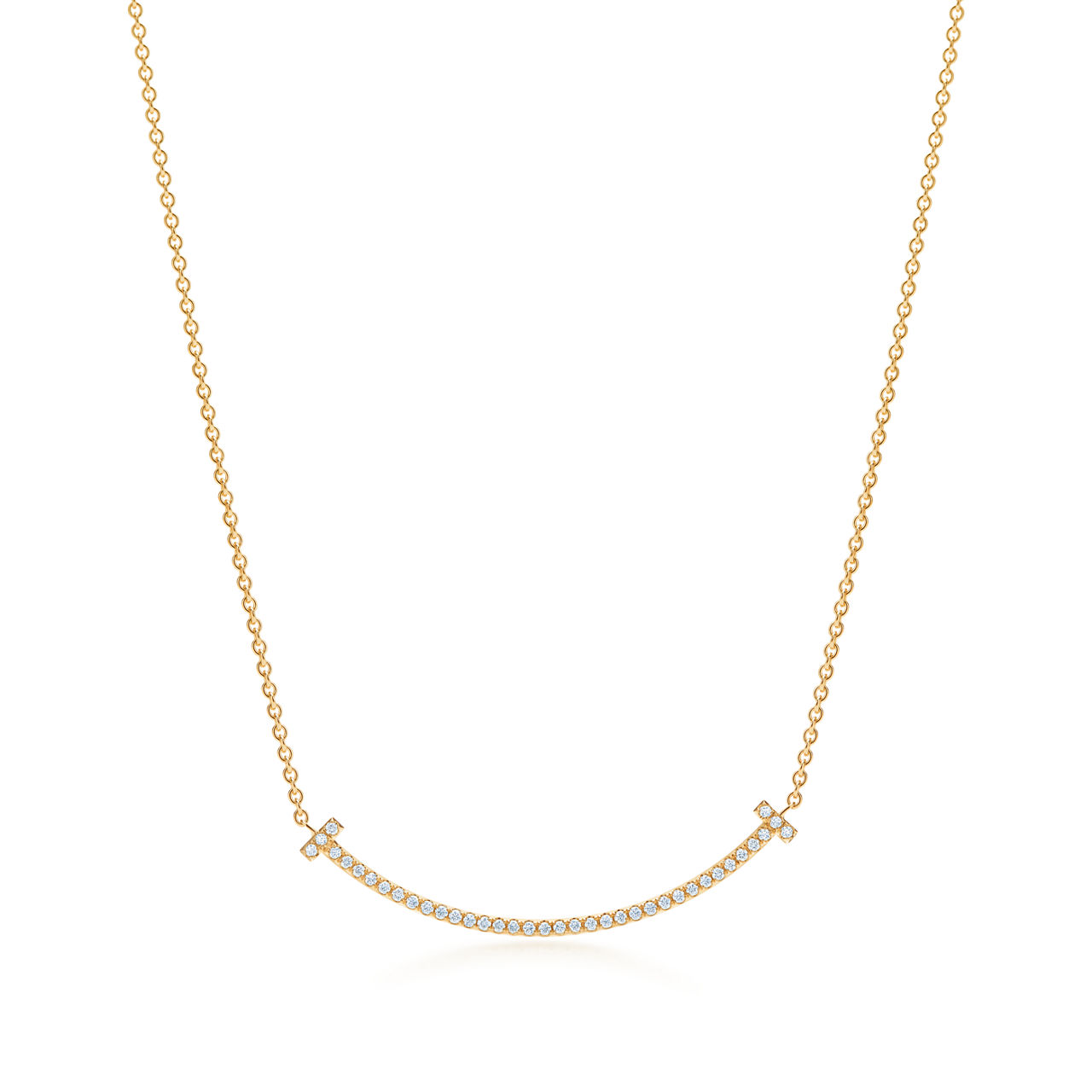 Tiffany T:Smile Pendant in Yellow Gold with Diamonds, Small image number 0