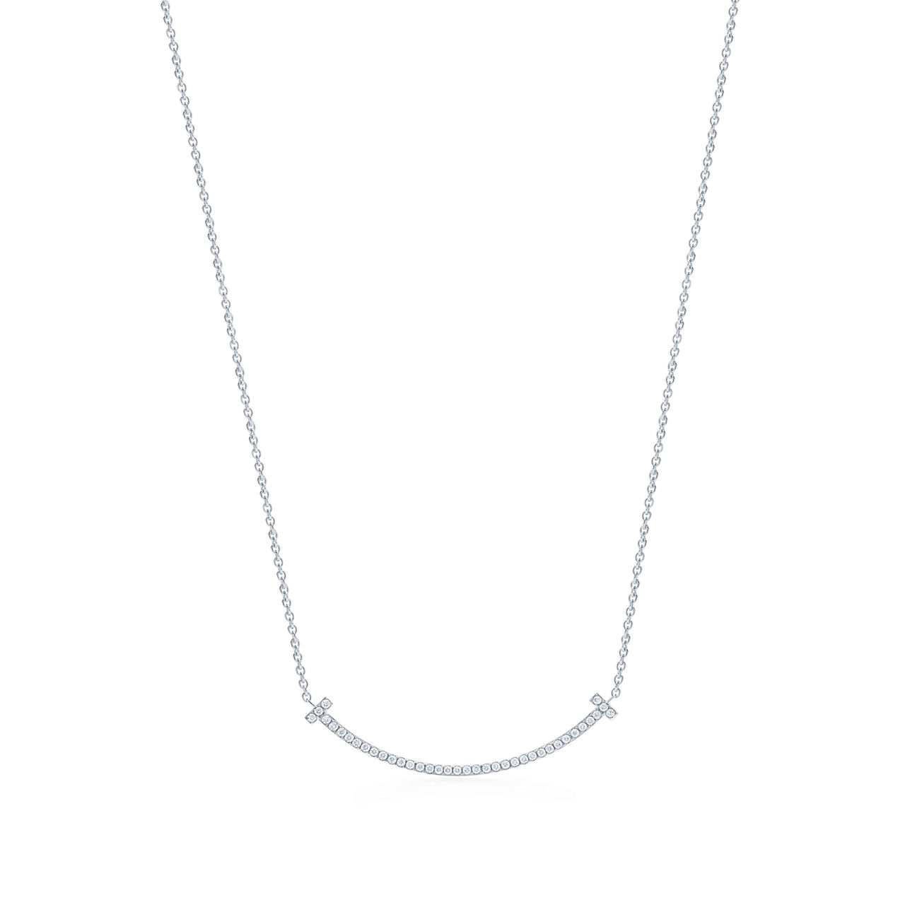 Smile Pendant in White Gold with Diamonds, Small