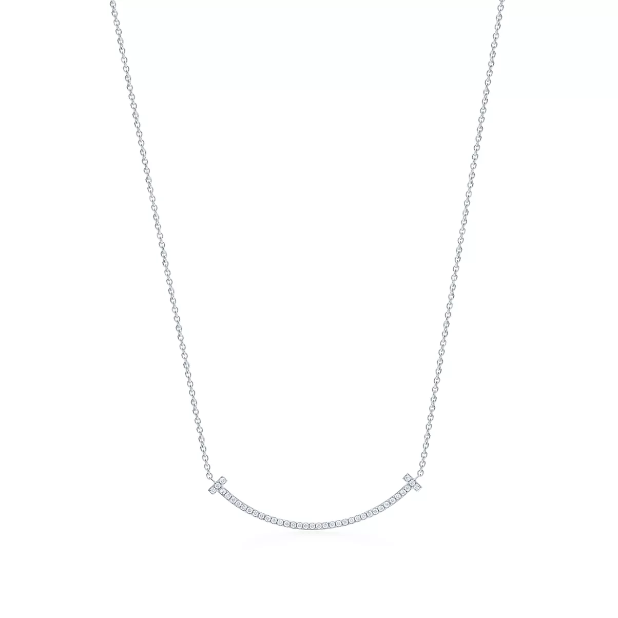 Smile Pendant in White Gold with Diamonds, Small