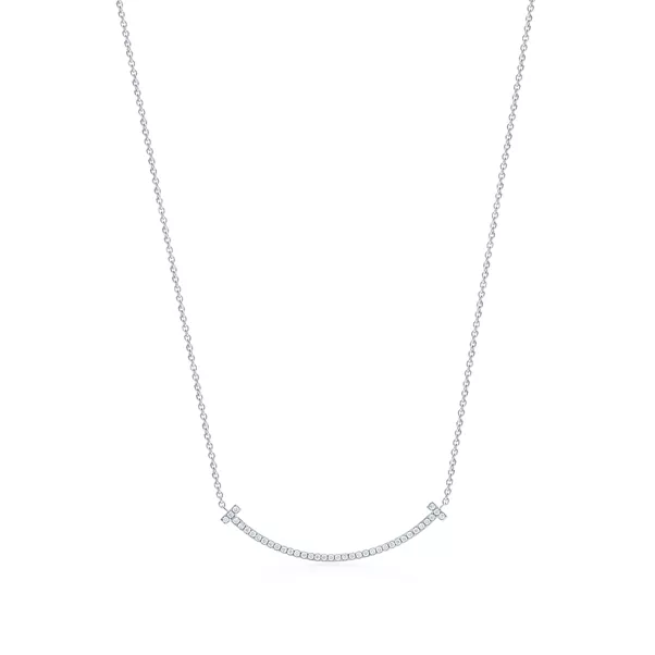 Smile Anhänger in Weißgold mit Diamanten, Small