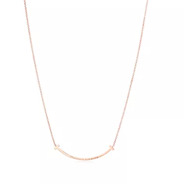 Tiffany T:Smile Pendant in Rose Gold with Diamonds, Small, 2
