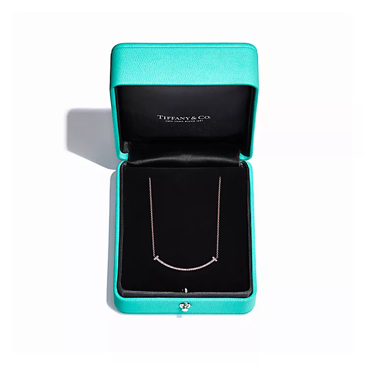 Tiffany T:스마일 펜던트, 로즈 골드, 다이아몬드 세팅, S 이미지 번호 3