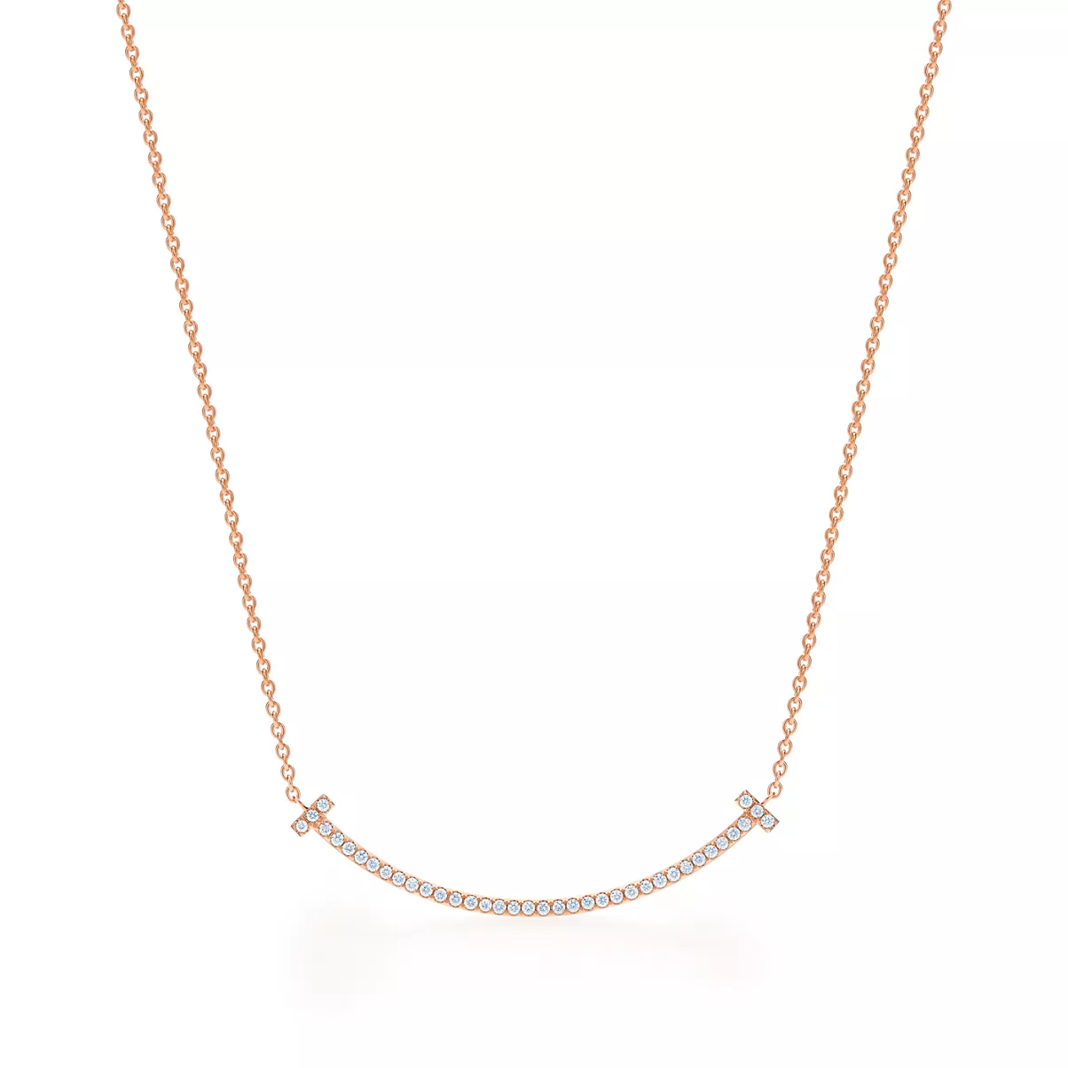 Smile Pendant in Rose Gold with Diamonds, Small