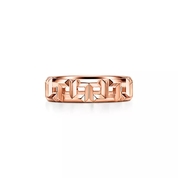 Bague True large en or rose