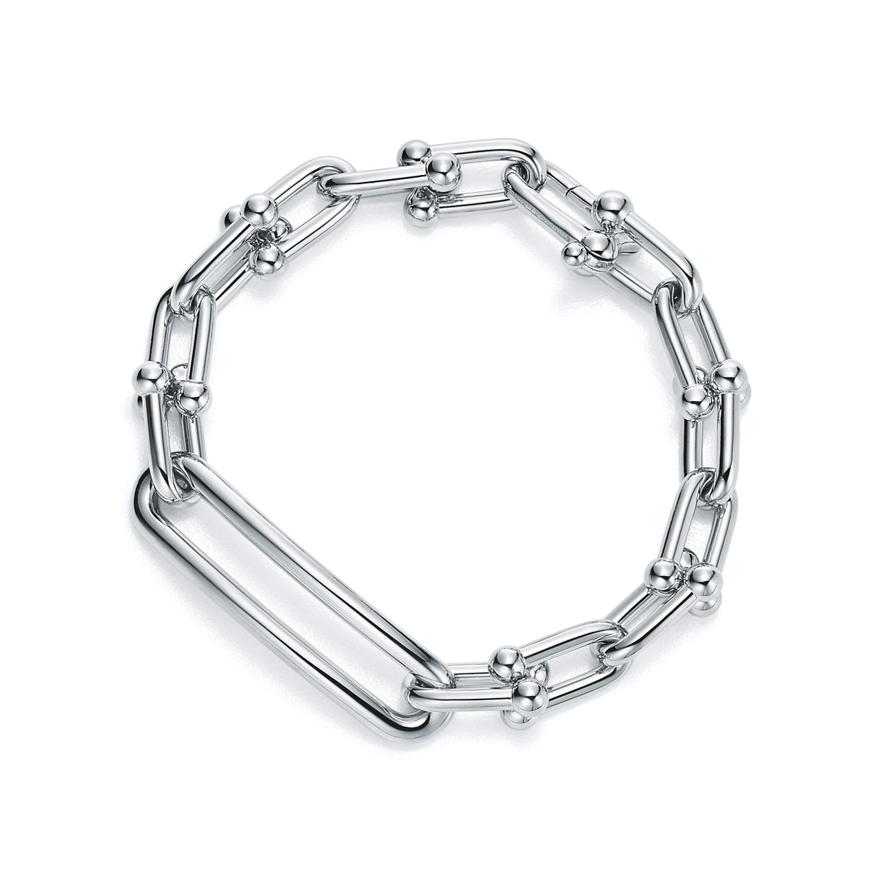 Pulsera con eslabón alargado de plata de ley