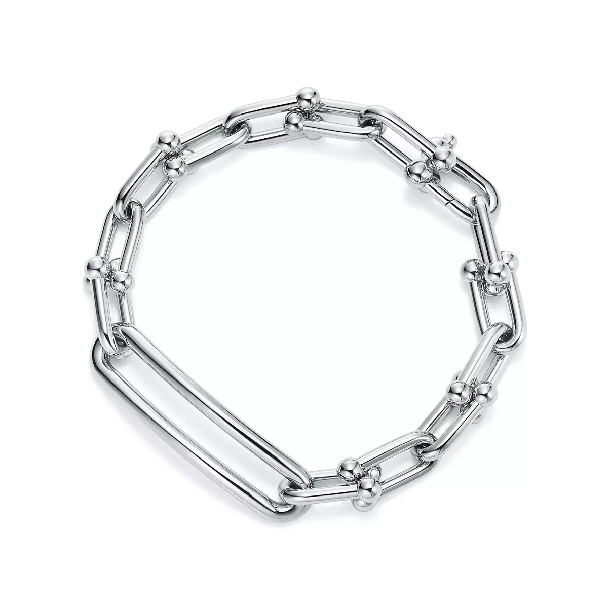 Elongated Link Bracelet in Sterling Silver