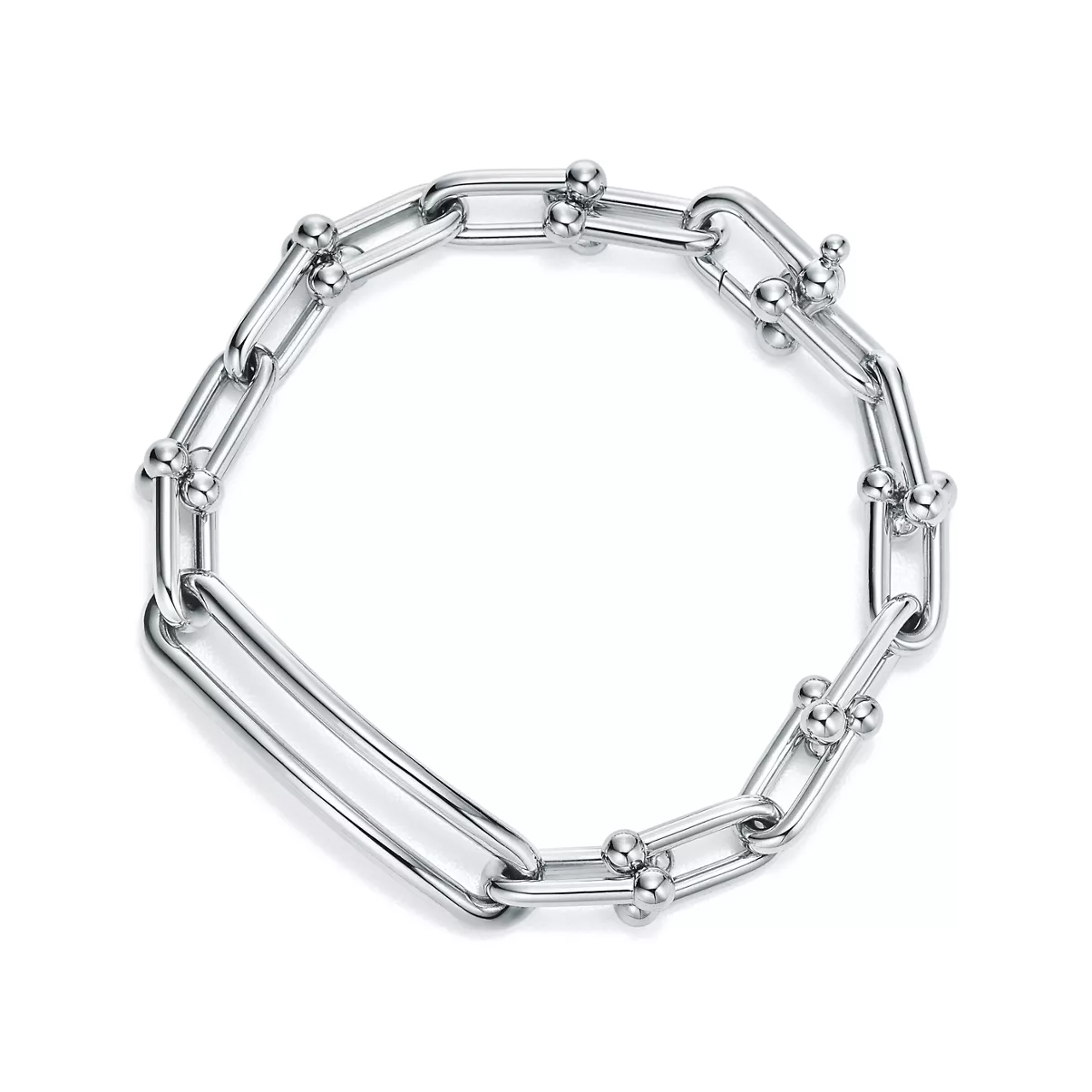 Elongated Link Bracelet in Sterling Silver