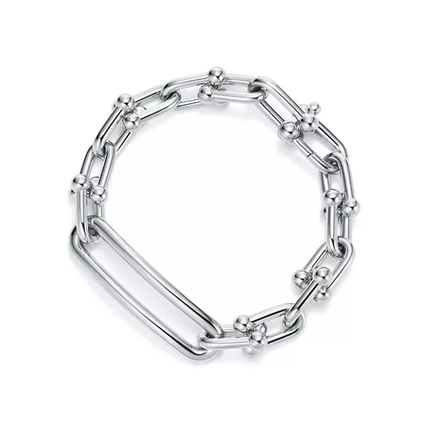 Elongated Link Bracelet in Sterling Silver