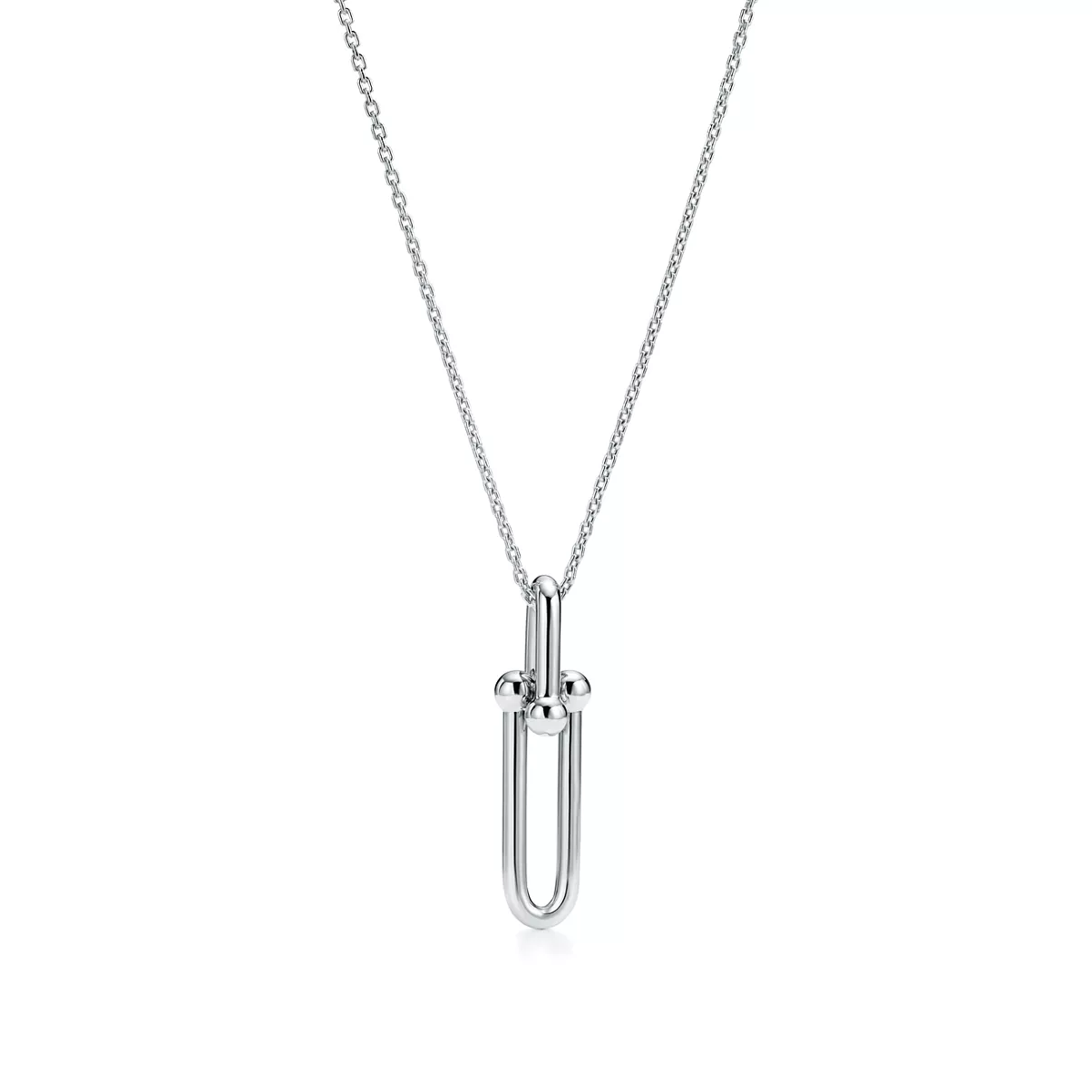 Elongated Link Pendant in Sterling Silver