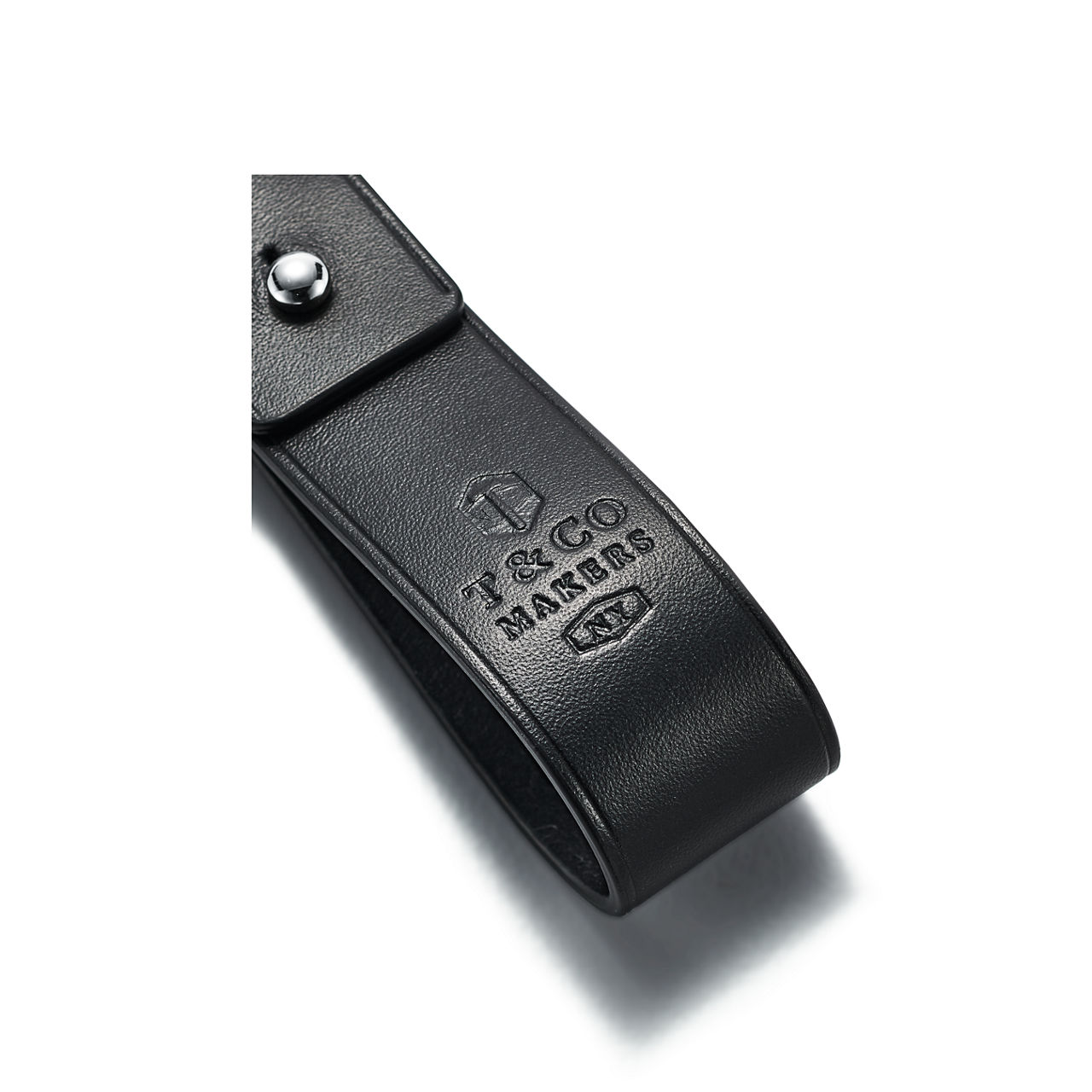 Tiffany 1837®:Makers Key Fob in Black Smooth Leather image number 2