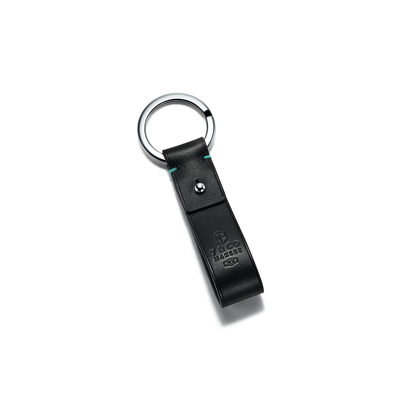 Makers Key Fob in Black Smooth Leather