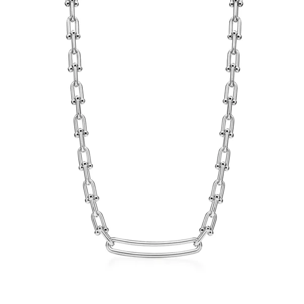 Gliederhalskette mit länglichen Gliedern in Sterlingsilber