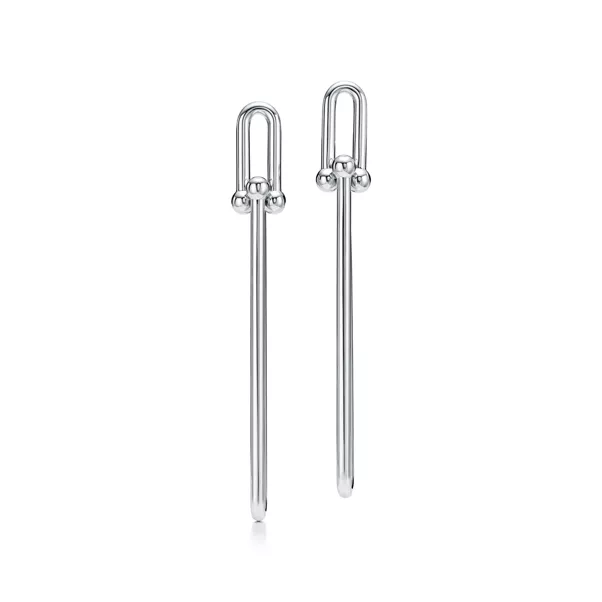 Pendientes de eslabones largos dobles de plata de ley