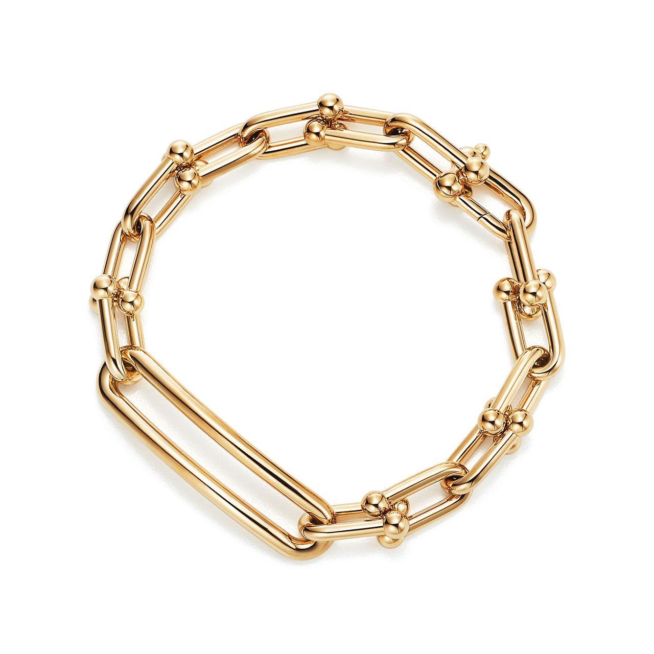 Gliederarmband, längliche Glieder in Gelbgold