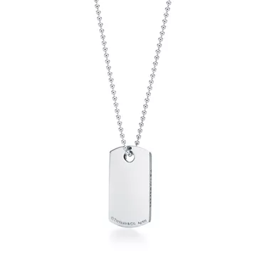 Tiffany 1837®:Makers I.D. Tag Pendant in Sterling Silver, 24", 2