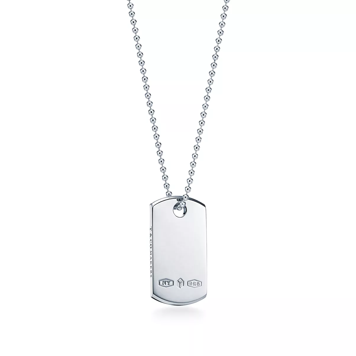 Makers I.D. Tag Pendant in Sterling Silver, 24"