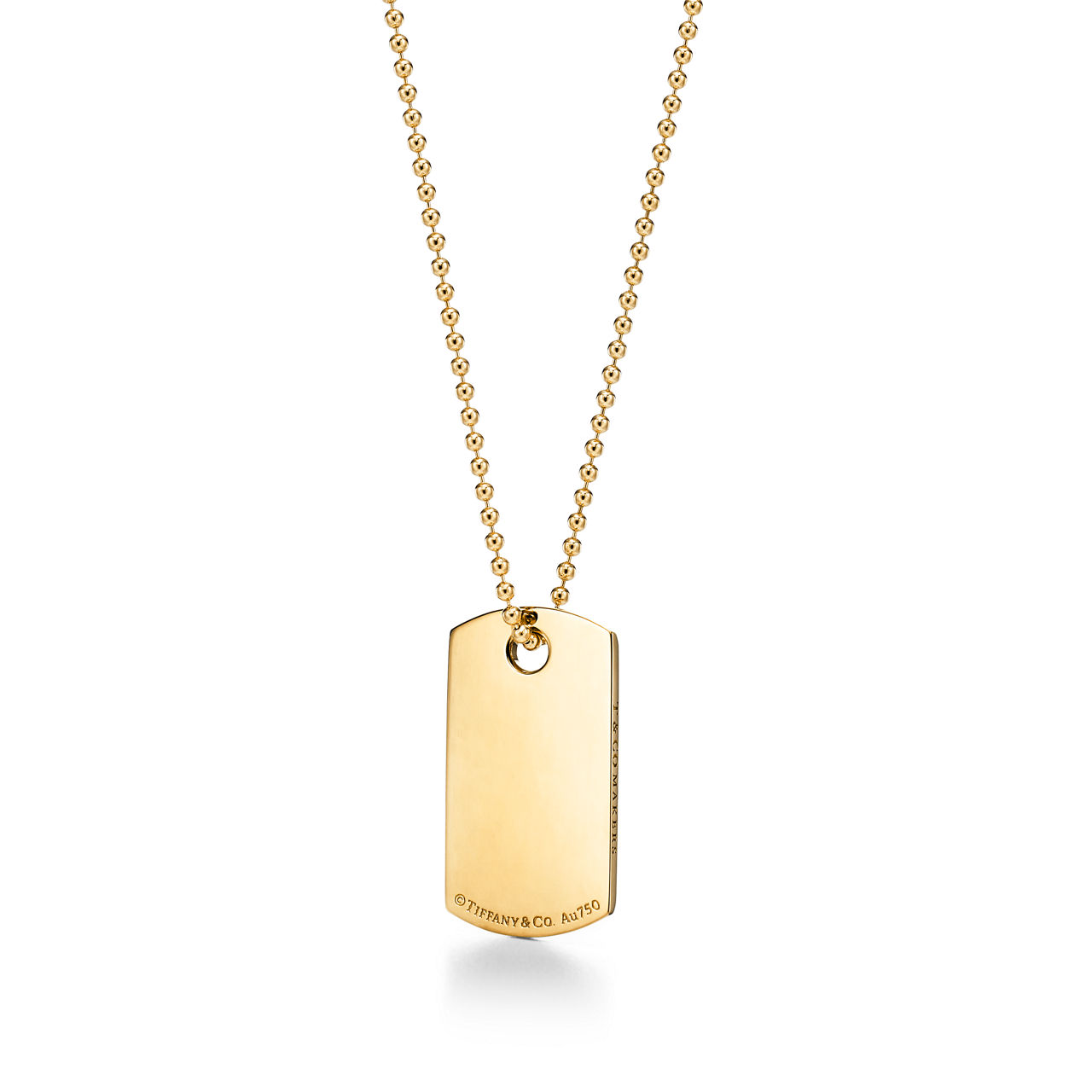 Tiffany 1837™:Makers I.D. Tag Pendant in 18k Gold, 24"  image number 2