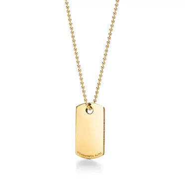 Tiffany 1837™:Makers I.D. Tag Pendant in 18k Gold, 24" , 2