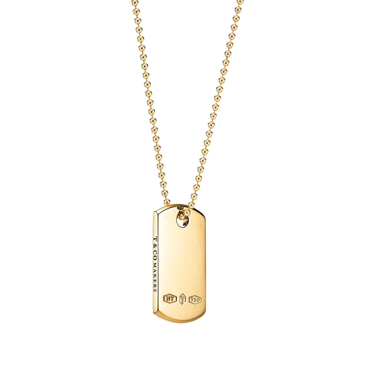 Tiffany 1837™:Makers I.D. Tag Pendant in 18k Gold, 24"  image number 3