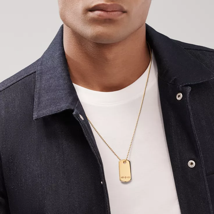 Tiffany 1837™:Makers I.D. Tag Pendant in 18k Gold, 24" , 1