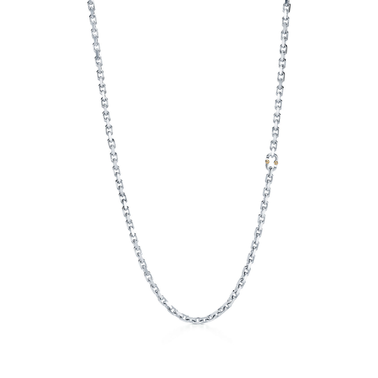 Tiffany 1837™:Makers Chain Necklace in Sterling Silver and 18k Gold, 24"  image number 2