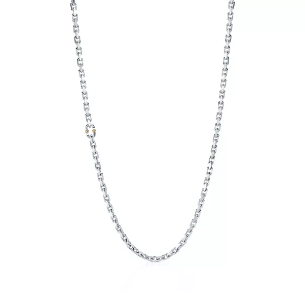 Makers Chain Necklace in Sterling Silver and 18k Gold, 24" 