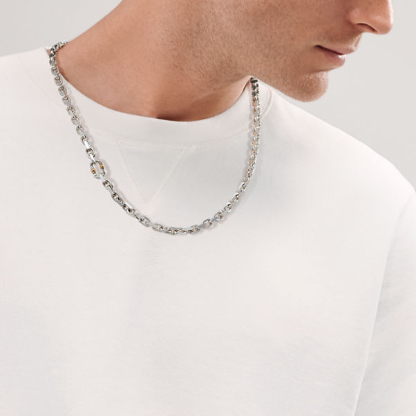 Tiffany 1837™:Makers Chain Necklace in Sterling Silver and 18k Gold, 24" 