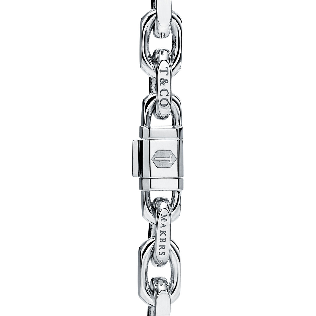 Tiffany 1837™:Makers Narrow Chain Bracelet in Sterling Silver and 18k Gold  image number 3