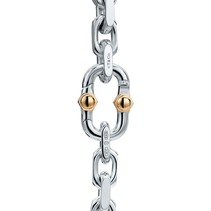 Tiffany 1837™:Makers Wide Chain Bracelet in Sterling Silver and 18k Gold  image number 4