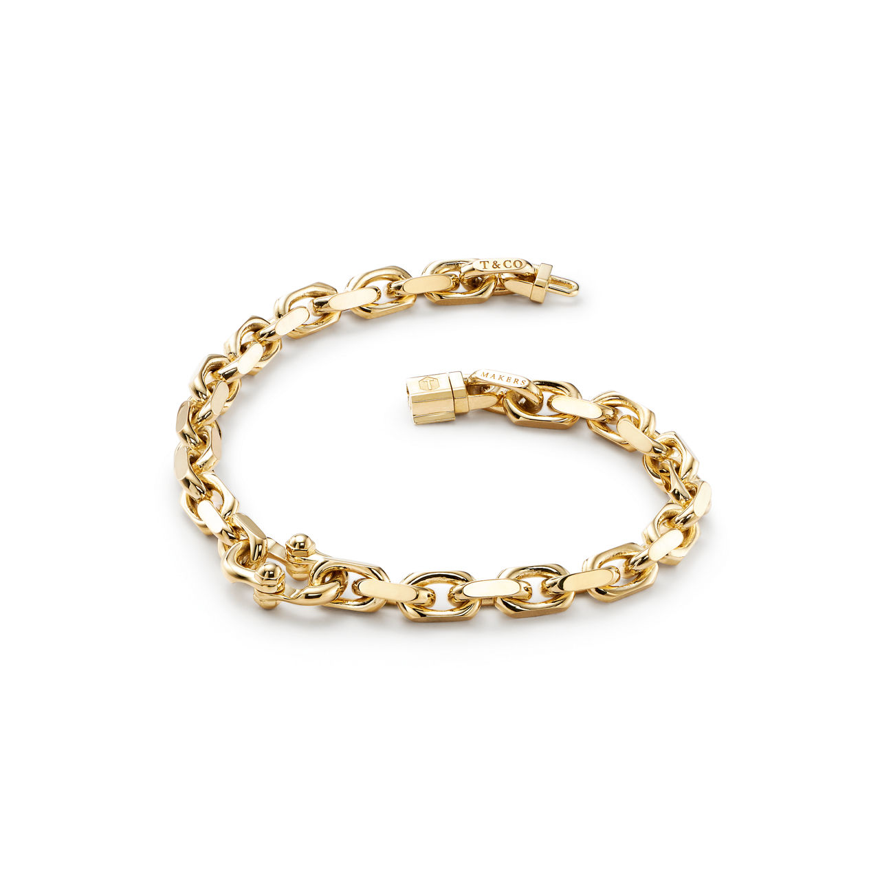 Tiffany 1837™:Makers Narrow Chain Bracelet in 18k Gold  image number 2