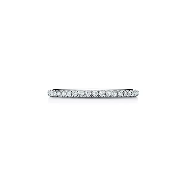 Bague Éternité tour complet en platine 950 millièmes et diamants