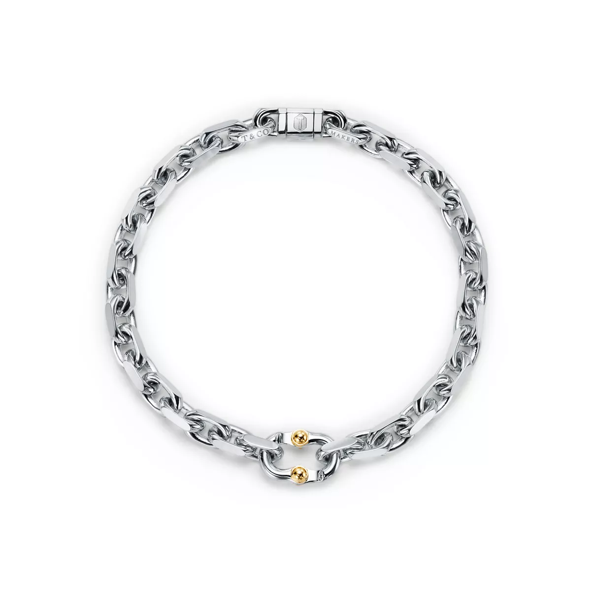 Makers 네로우 체인 브레이슬릿, 스털링 실버 및 18K 골드