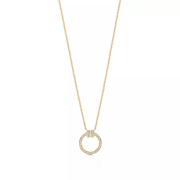 Diamant-Anhänger in Gold mit einem Diamanten im Baguetteschliff