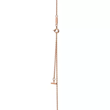 Tiffany T:Diamond Pendant in Rose Gold with a Baguette Diamond, 3