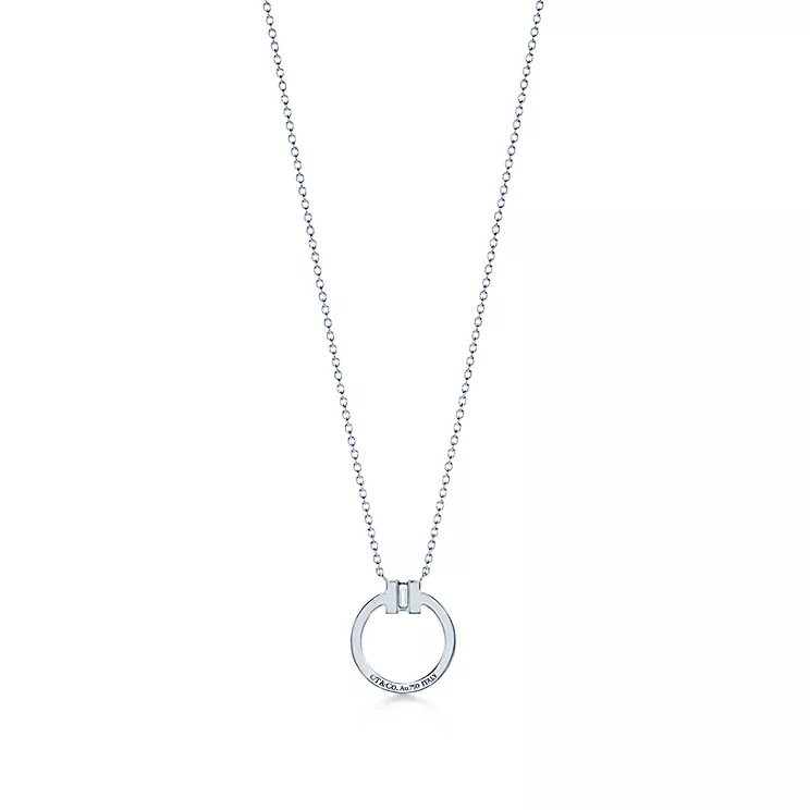 Tiffany T:다이아몬드 펜던트, 18K 화이트 골드, 바게트 다이아몬드 세팅 이미지 번호 2