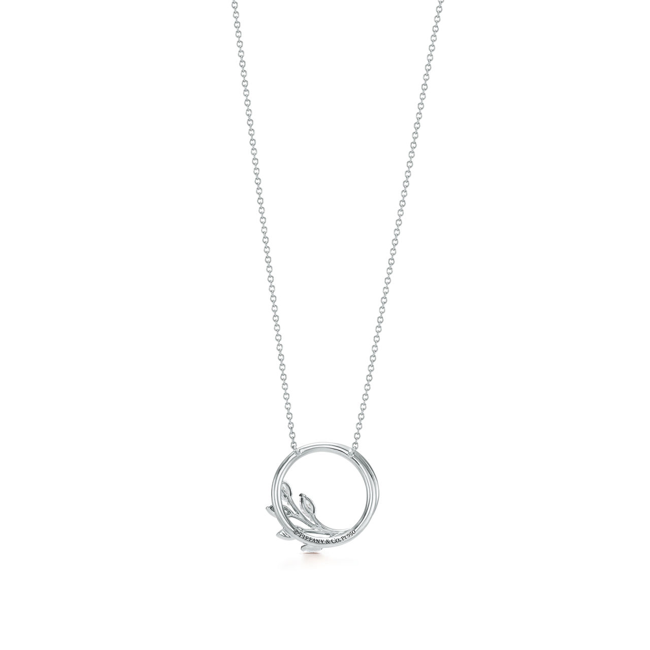 Tiffany Victoria®:Diamond Vine Circle Pendant in Platinum  image number 2