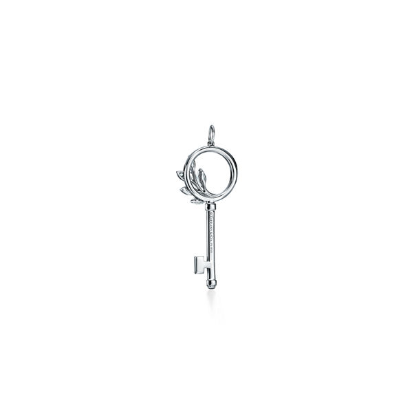 Tiffany Keys:Tiffany Victoria® Diamond Vine Circle Key in Platinum 