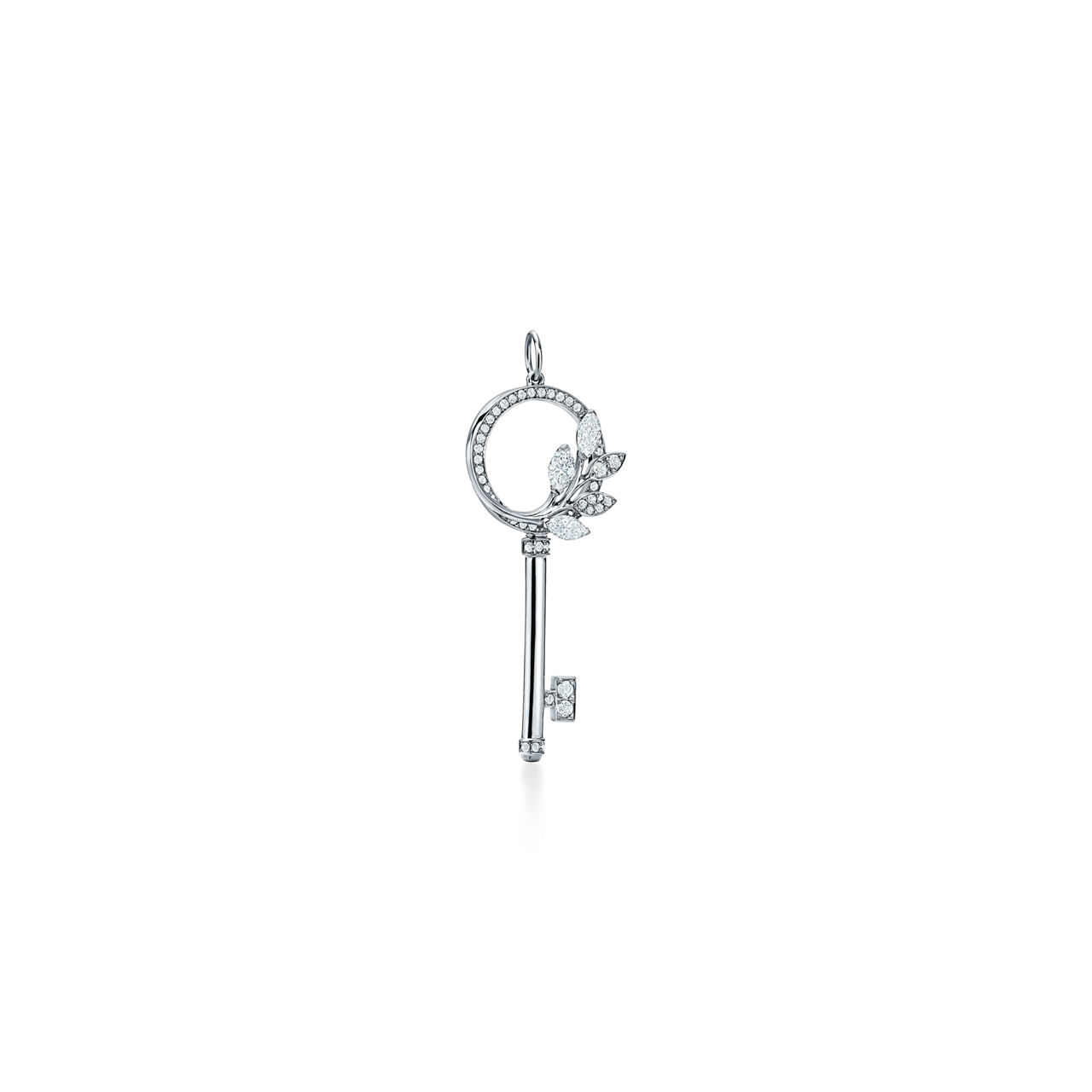 Tiffany Keys:Tiffany Victoria® Diamond Vine Circle Key in Platinum  image number 0