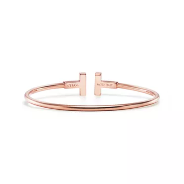 Tiffany T:Wire Bracelet in Rose Gold with Mother-of-pearl, 3