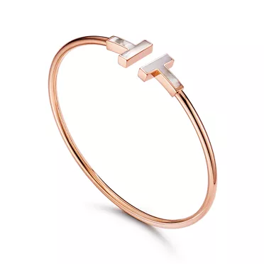 Tiffany T:Wire Bracelet in Rose Gold with Mother-of-pearl, 2