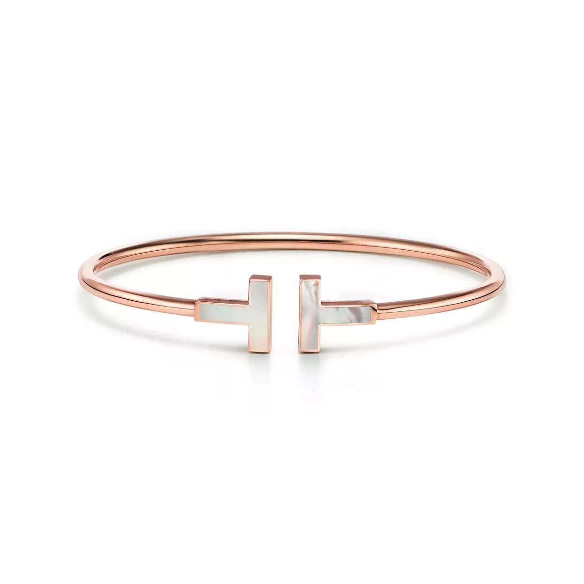 Wire Bracelet in Rose Gold with Mother-of-pearl