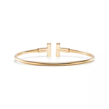 Tiffany T:Wire Bracelet in Yellow Gold with Mother-of-pearl, 3