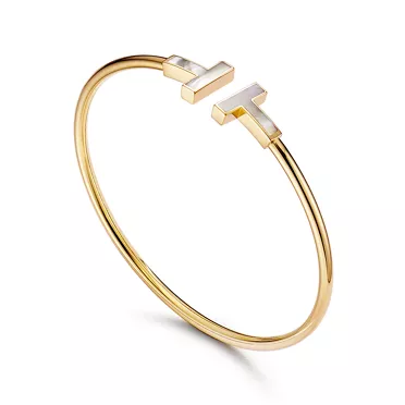 Tiffany T:Wire Bracelet in Yellow Gold with Mother-of-pearl, 2