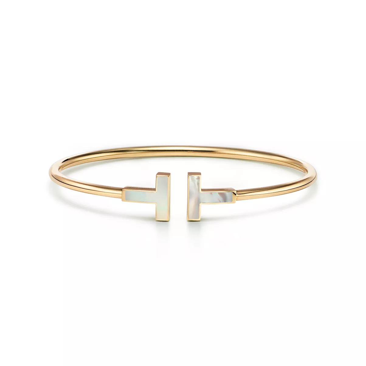 Wire Bracelet in Yellow Gold with Mother-of-pearl