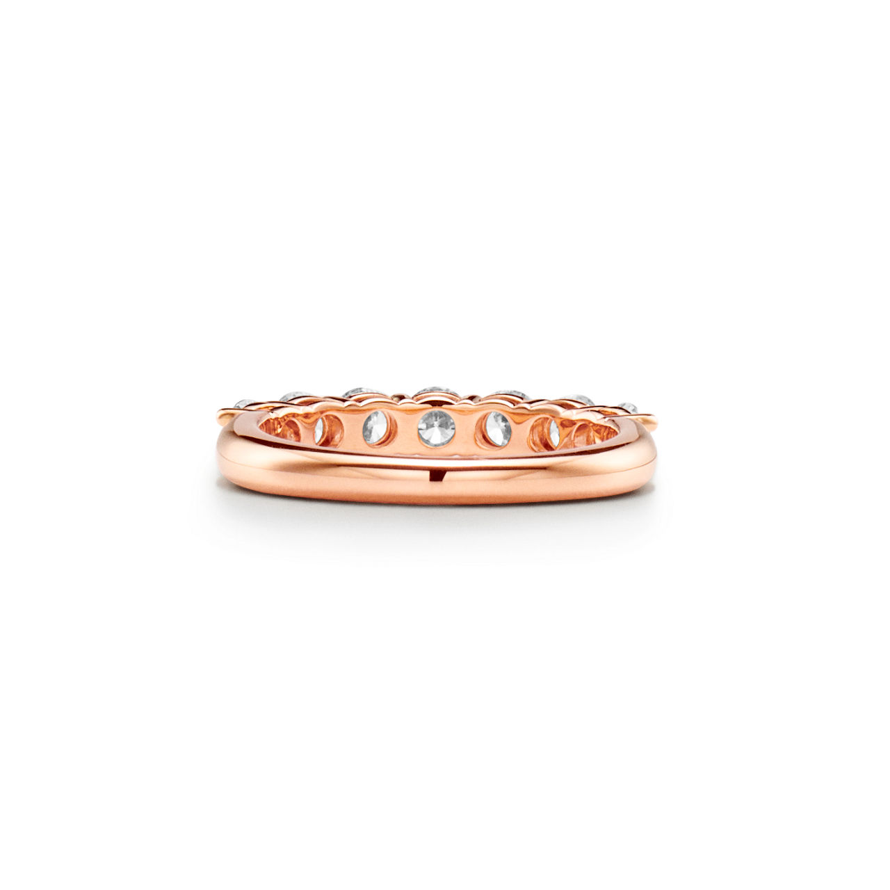 Tiffany Forever:Band Ring in Rose Gold with a Half-circle of Diamonds, 3.5 mm image number 3