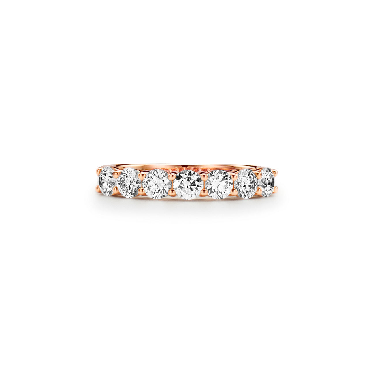Ehering in Roségold mit Halbkreis aus Diamanten, 3,5 mm