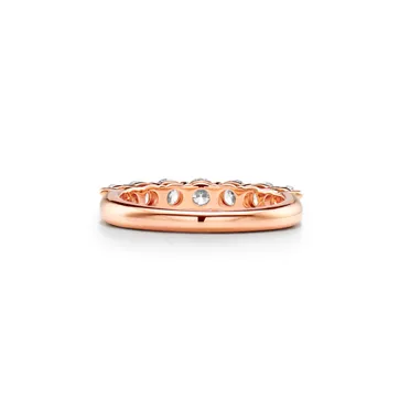 Tiffany Forever:Band Ring in Rose Gold with a Half-circle of Diamonds, 3.5 mm, 3